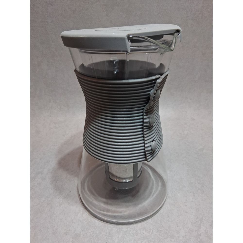 Pampered Chef Glass Infuser Water Pitcher Carafe Coffee Lid Infuser Basket 1568
